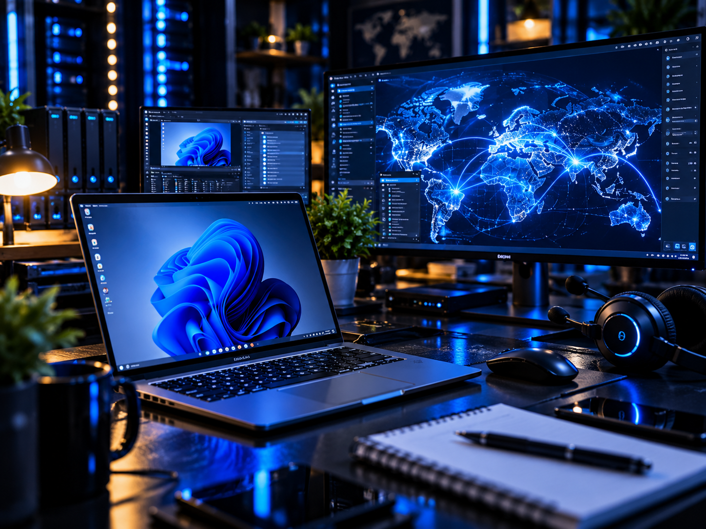 Secure remote IT support connection between laptop and workstation